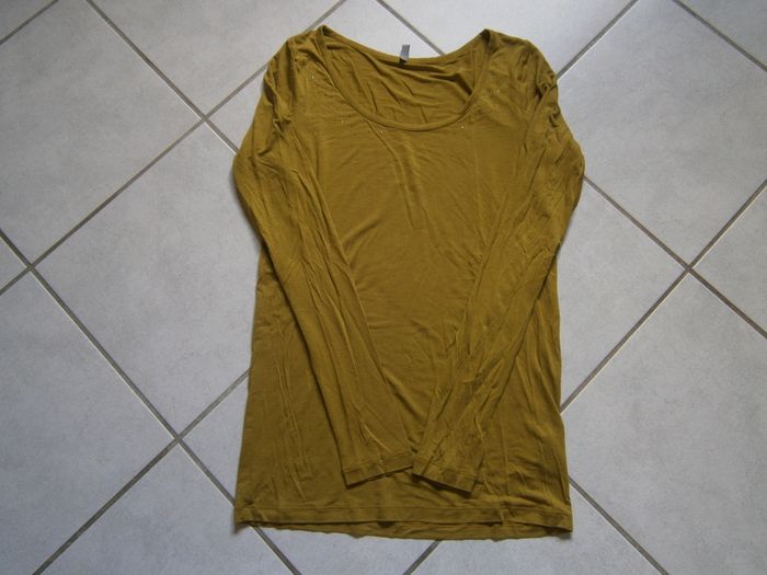 Tee-shirt ML moutarde COP COPINE Taille L - photo numéro 3