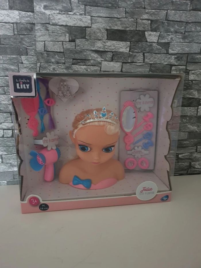 Poupée tête à coiffer et accessoires