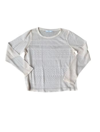 Pull fin ajouré beige Mango taille L