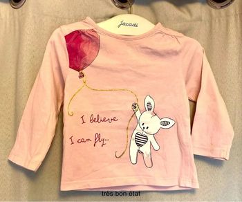 Lot 2 hauts manches longues 12 mois