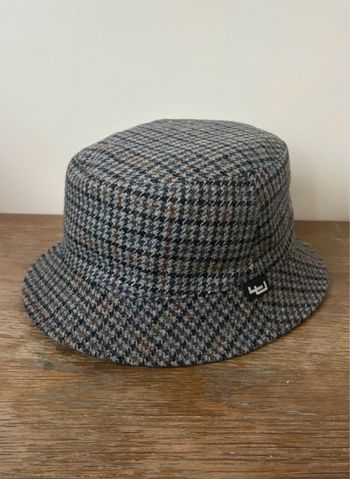 Bob vintage homme en laine et coton réversible - Bleu et Gris - T. 57