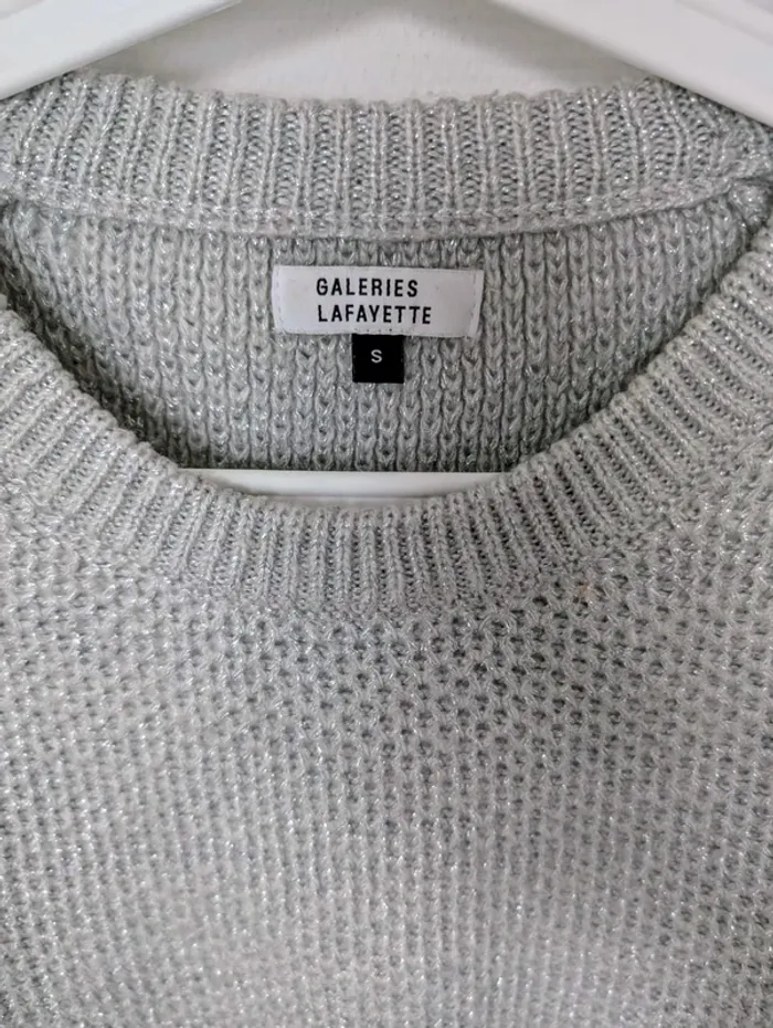 Pull gris en lurex argenté - photo numéro 4
