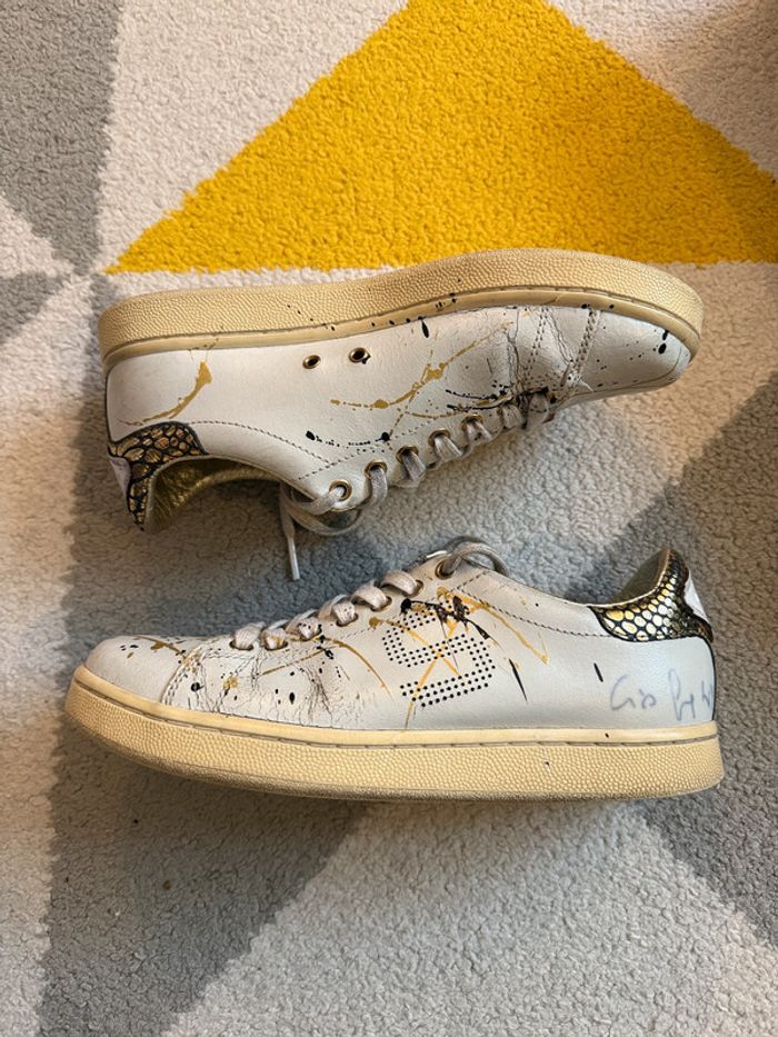 Basket en cuir couleur blanche Serafini Taille 36 - photo numéro 3