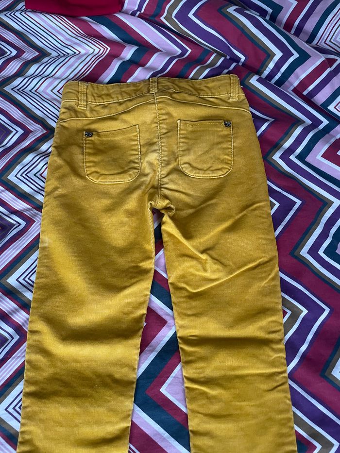 Pantalon velours ras moutarde fille tbeg 7 ans taille réglable - photo numéro 3