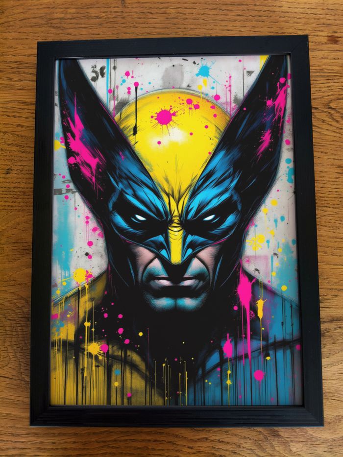 Poster Affiche A4 (21 × 29,7 cm) super-héros fluo – Déco murale pop art inspirée de l’univers comics - photo numéro 3