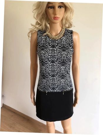 Robe noire et blanche sans manches Morgan taille XS jamais portée