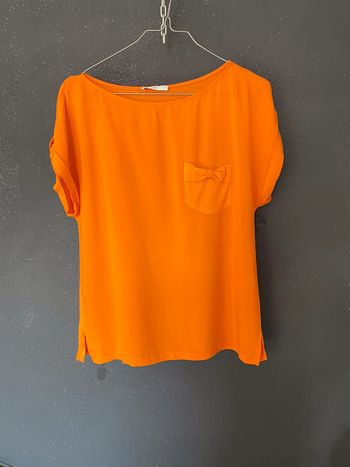 Teeshirt blouse orange bi matière