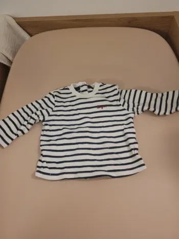 Pull marinière bonjour