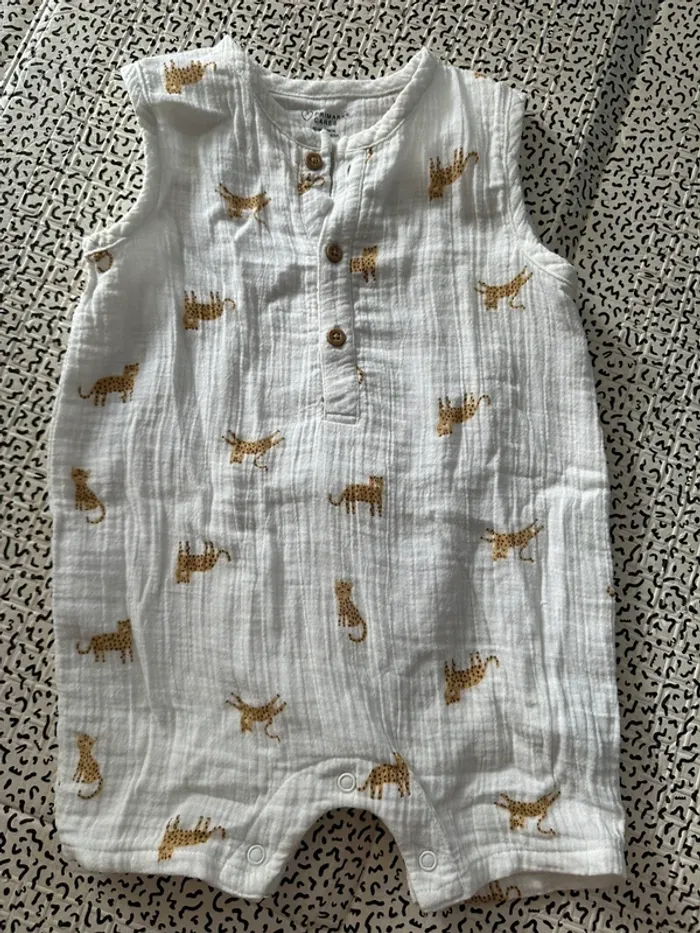 Combi short en gaze de coton