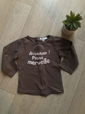 Tee-shirt marron fille