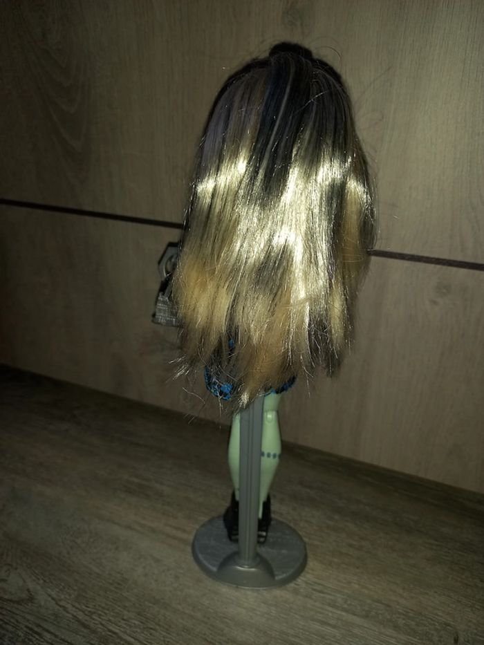 poupée monster high frankie stein ensemble bleu avec accessoires et support - photo numéro 2