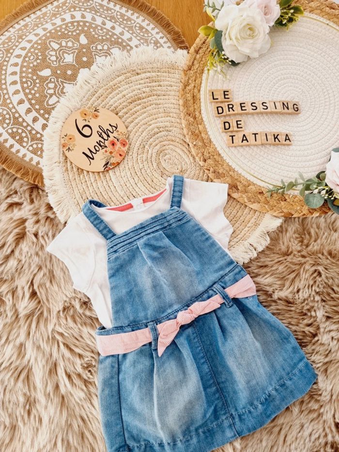Robe en jeans tee-shirt 6mois bébé fille - photo numéro 4