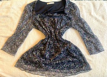 Haut manche longue vintage motif floraux / Armand Thiery