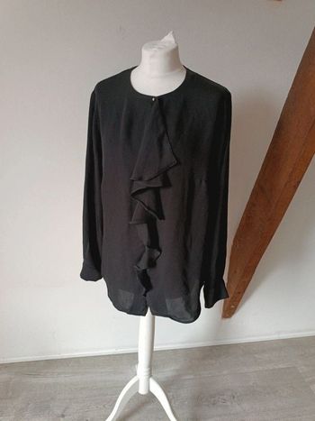 Chemise noire à jabot H&M 40