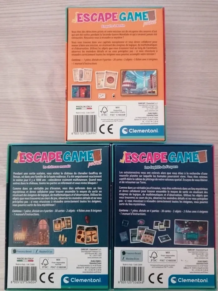Lot de 3 jeux escape game - photo numéro 2
