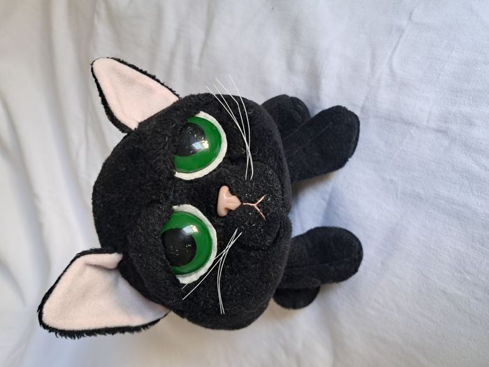 Peluche nounours Chat noir yeux verts Shadow Russ Berrie