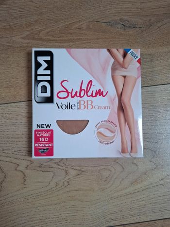 Collant Dim voile effet BB cream beige éclat 16D taille 2 neuf