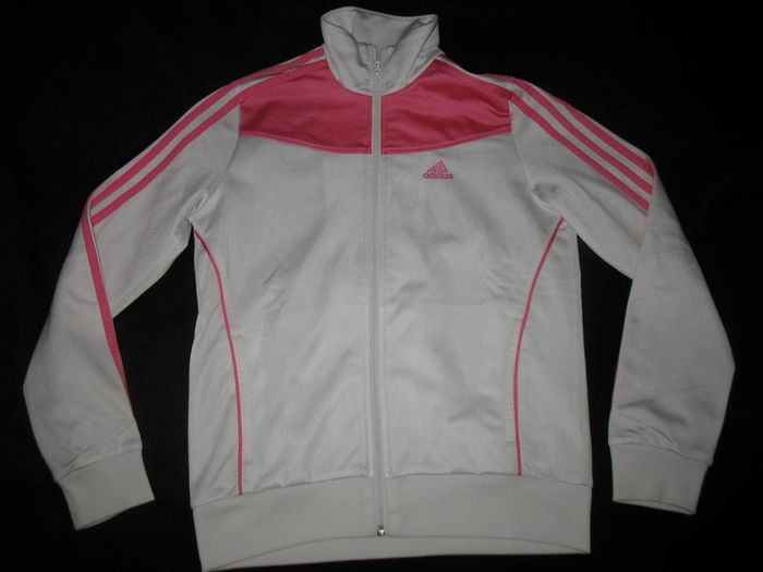 VESTE DE JOGGING BLANCHE ET ROSE FILLE "ADIDAS" - 14 ANS - n°01