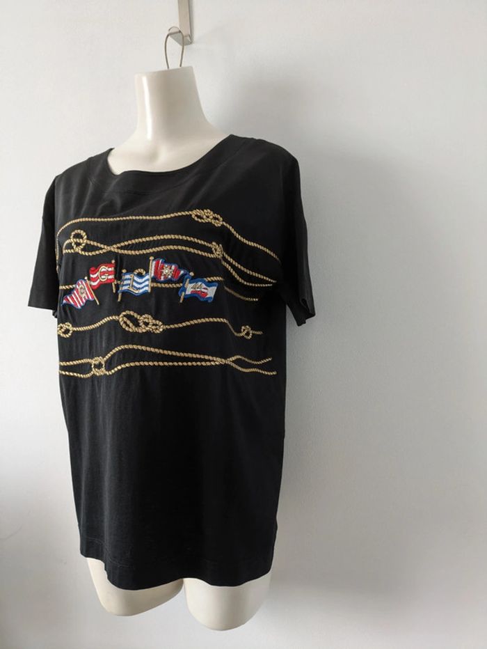 T-shirt d'été brodé - Guy Laroche jeans - taille 40/42 - photo numéro 3
