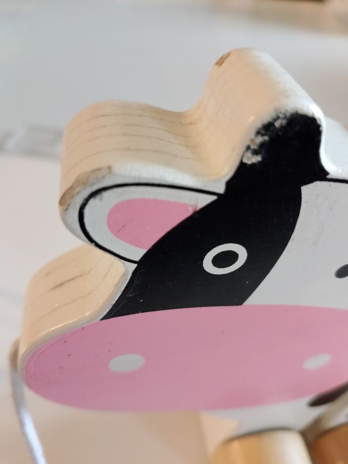 Vache et son bebe en bois Vertbaudet 22x15 cm - photo numéro 4