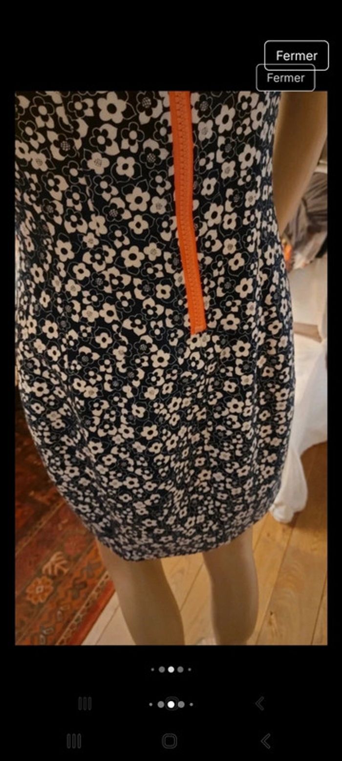 Robe bleu fleuries Essentiel Antwerp taille 38 - photo numéro 3