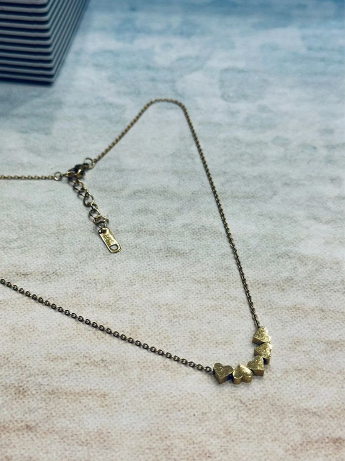 Collier motifs cœur en acier inoxydable - photo numéro 2