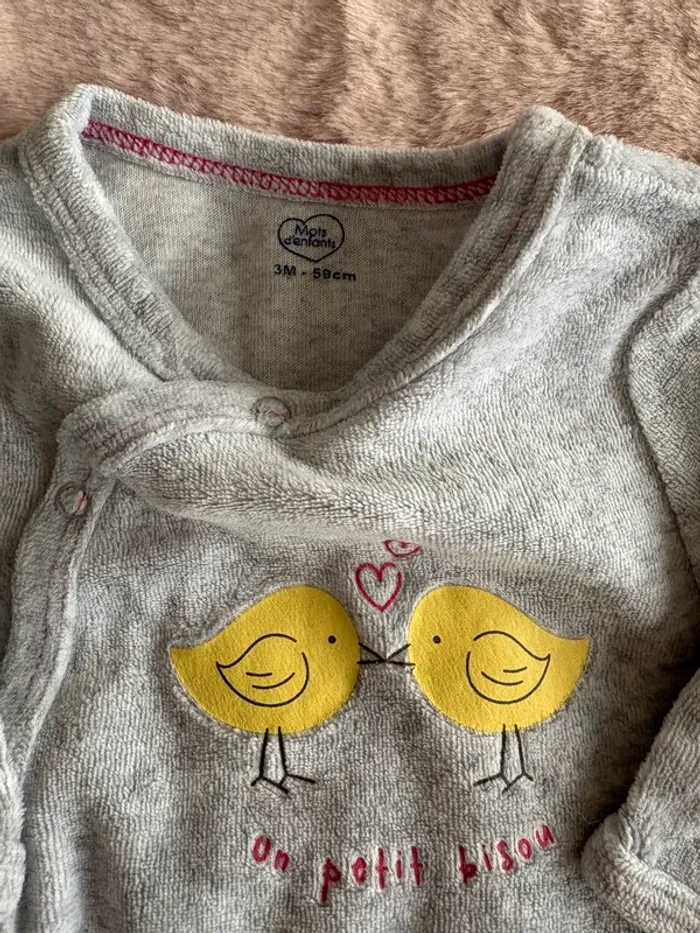 Pyjama chaud poussin 3 mois - photo numéro 2