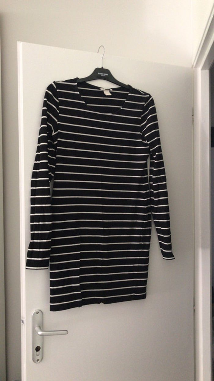 Robe marinière h&m noir et blanche