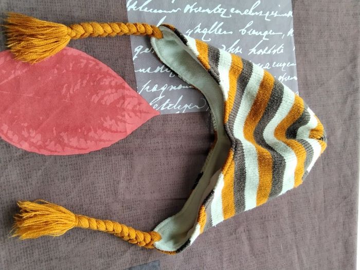 Bonnet orange/beige/marron