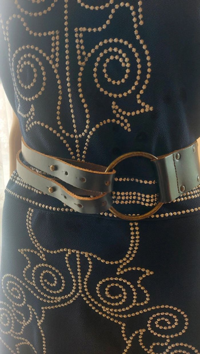 Ceinture en cuir marron 90cm - photo numéro 3