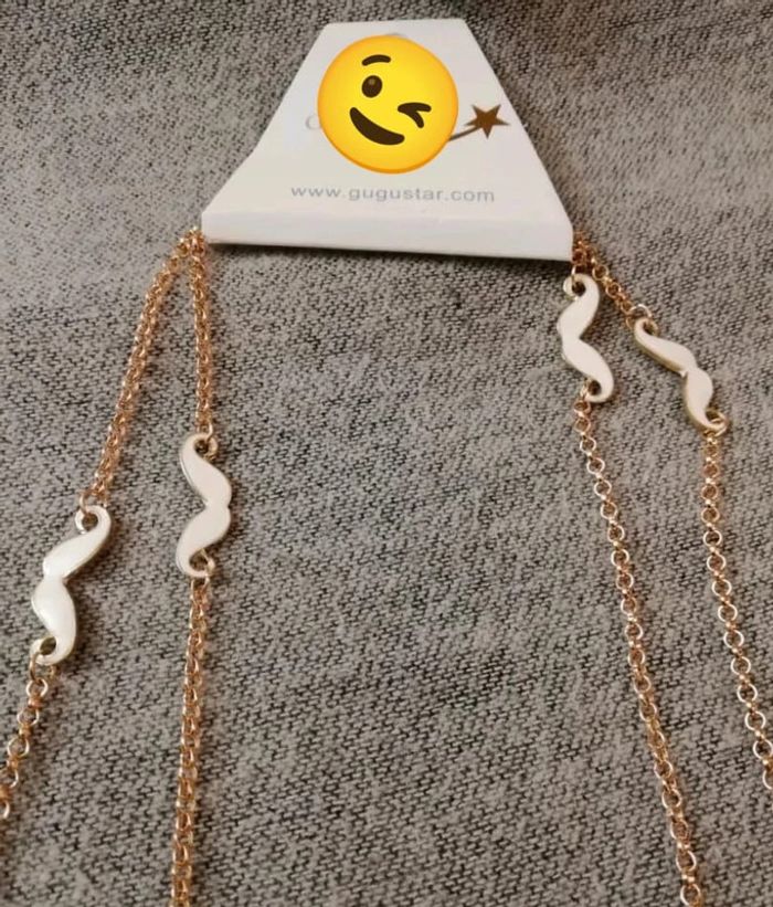 Collier Double rangs Moustache neuf - photo numéro 3