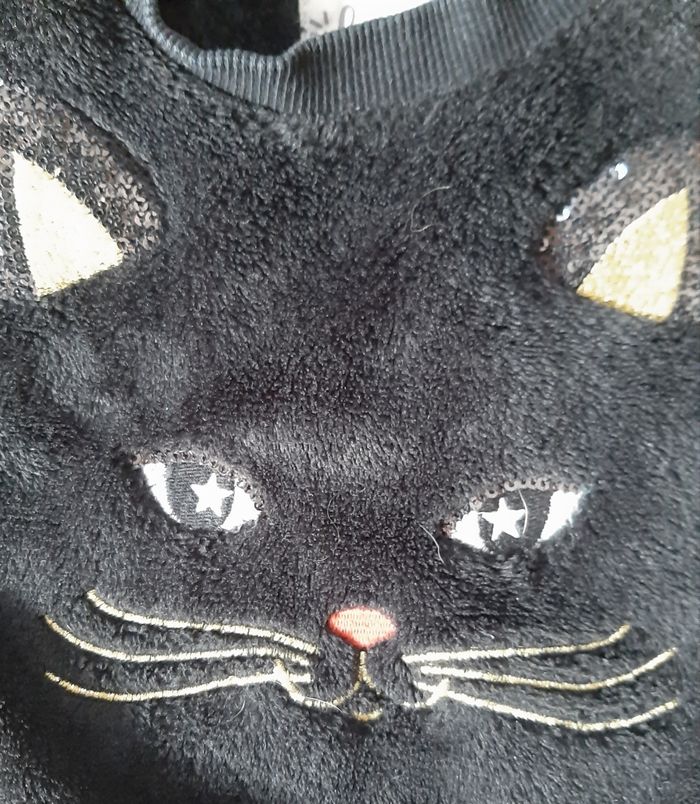 pull chaud noir tout doux - chat - C&A - 3 ans - photo numéro 3