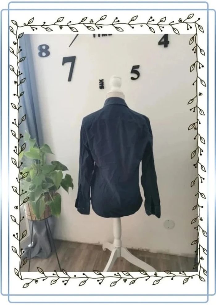 Chemise slim bleu "Daddy&son",col vieilli, taille S, bon état - photo numéro 3