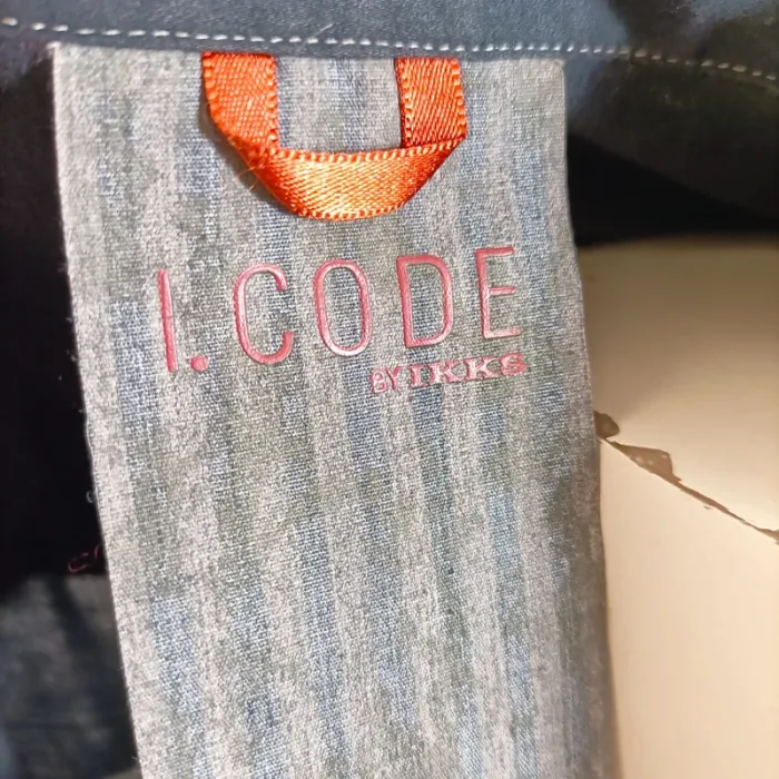 Robe-chemise bleu nuit I.Code 100% coton, manches 3/4, détails dorés élégants A1570 - photo numéro 8