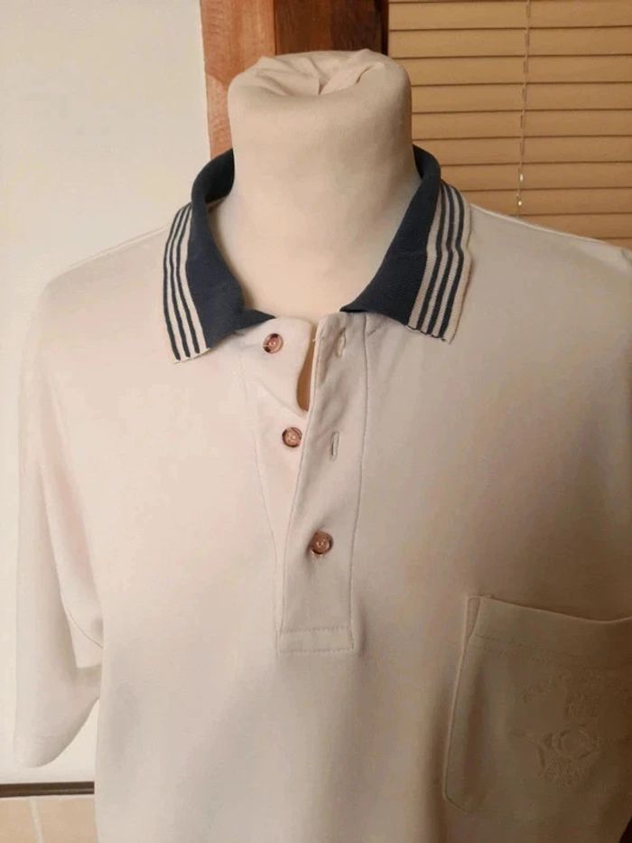 Polo homme beige "Célio" Vintage Taille L - photo numéro 3