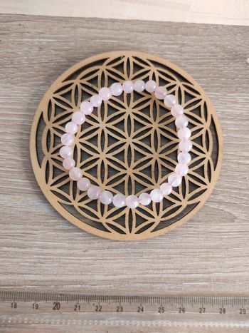 📿 Bracelet en quartz rose – Perles 6 mm (élastique)