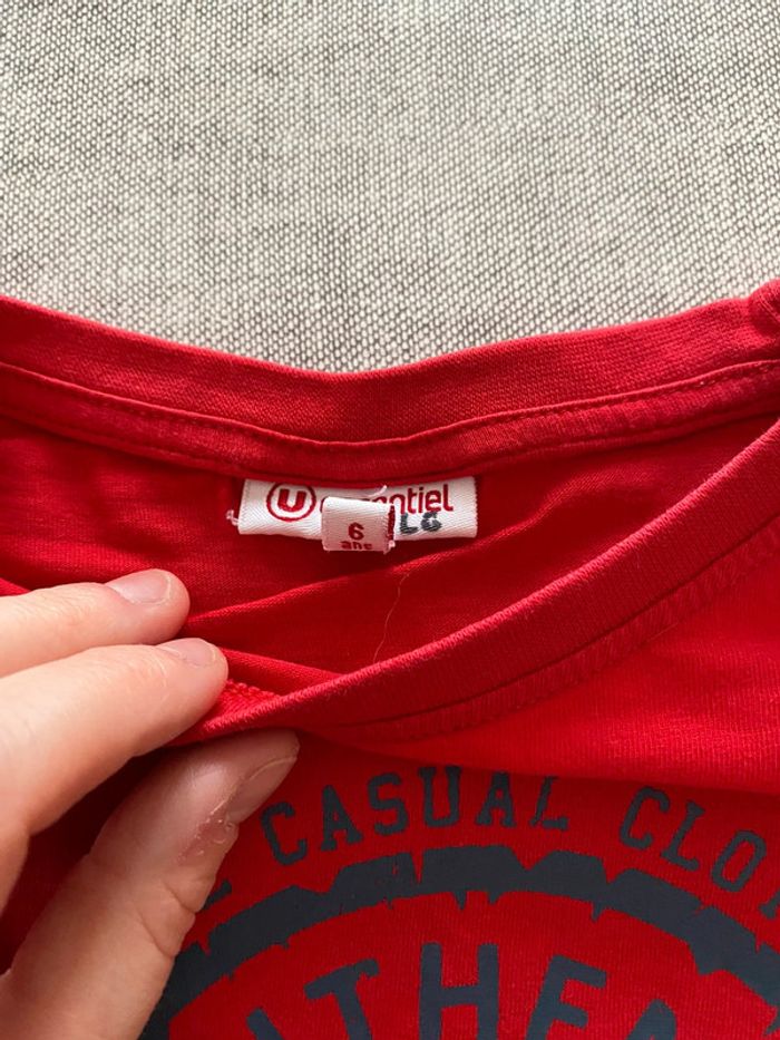 T shirt rouge 6 ans U collection - photo numéro 3