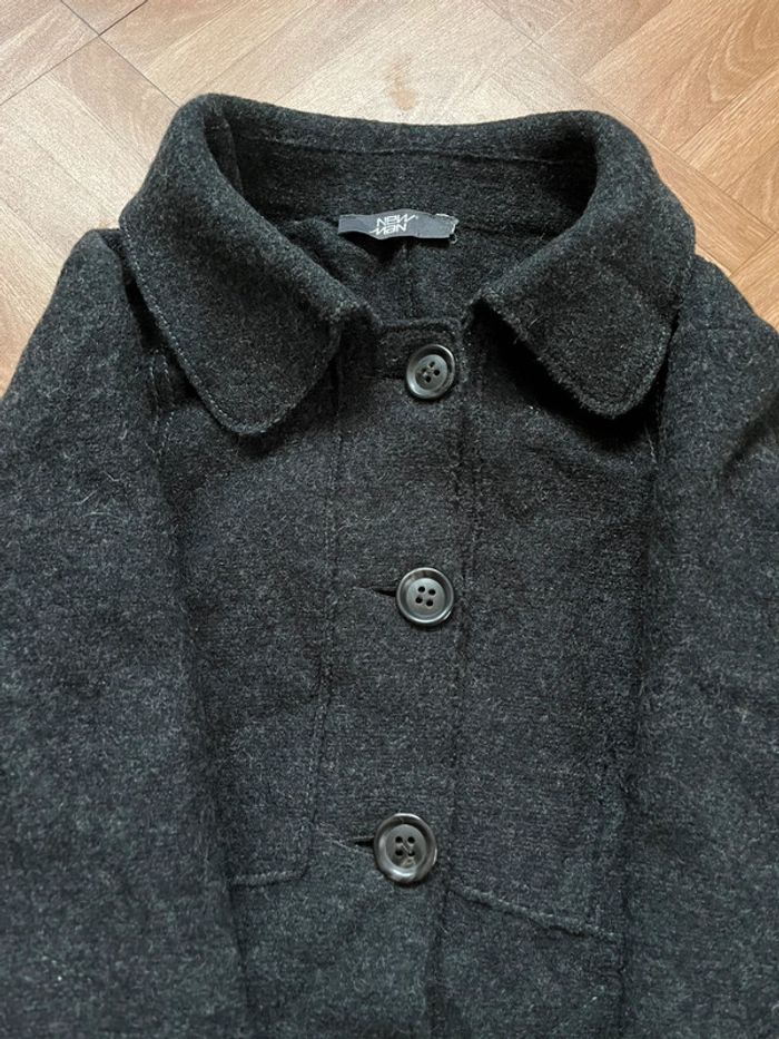 Manteau long 100% en laine noir New Man - photo numéro 4