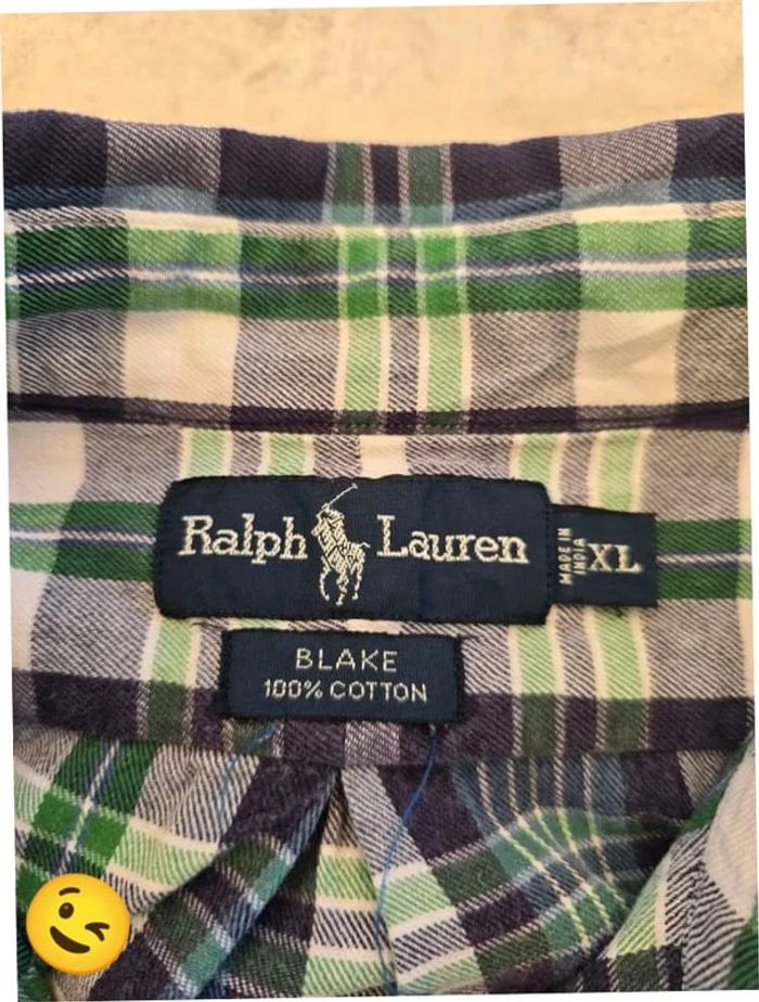 Chemise Ralph Lauren manche longue Taille XL bleu Homme Men CHE100 - photo numéro 3