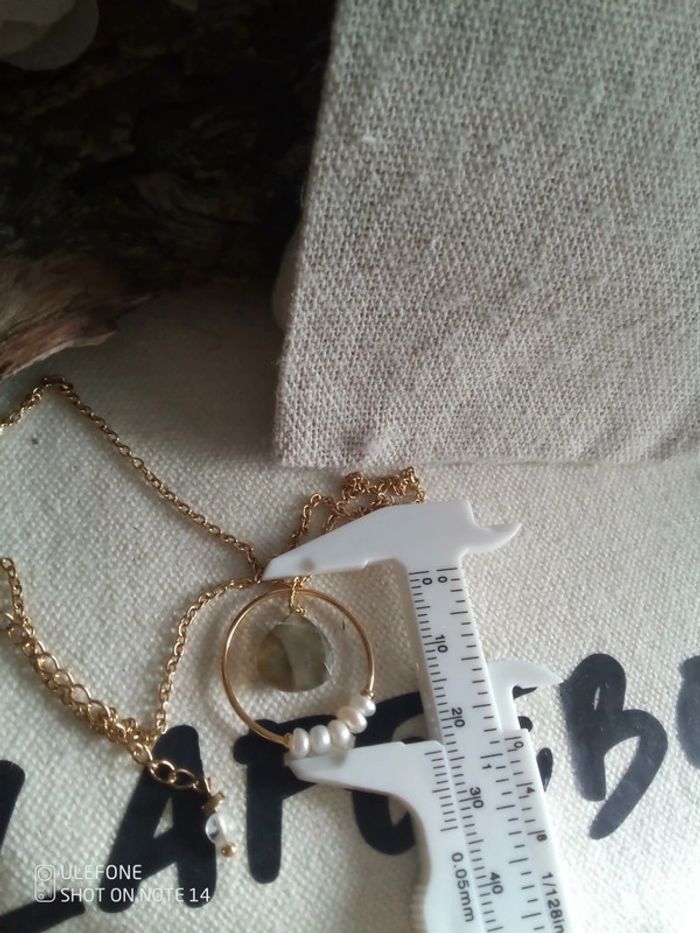 Collier labradorite et cercle de perles d'eau douce naturelles - photo numéro 3