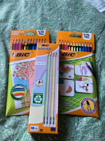 Lot crayons de bois Bic