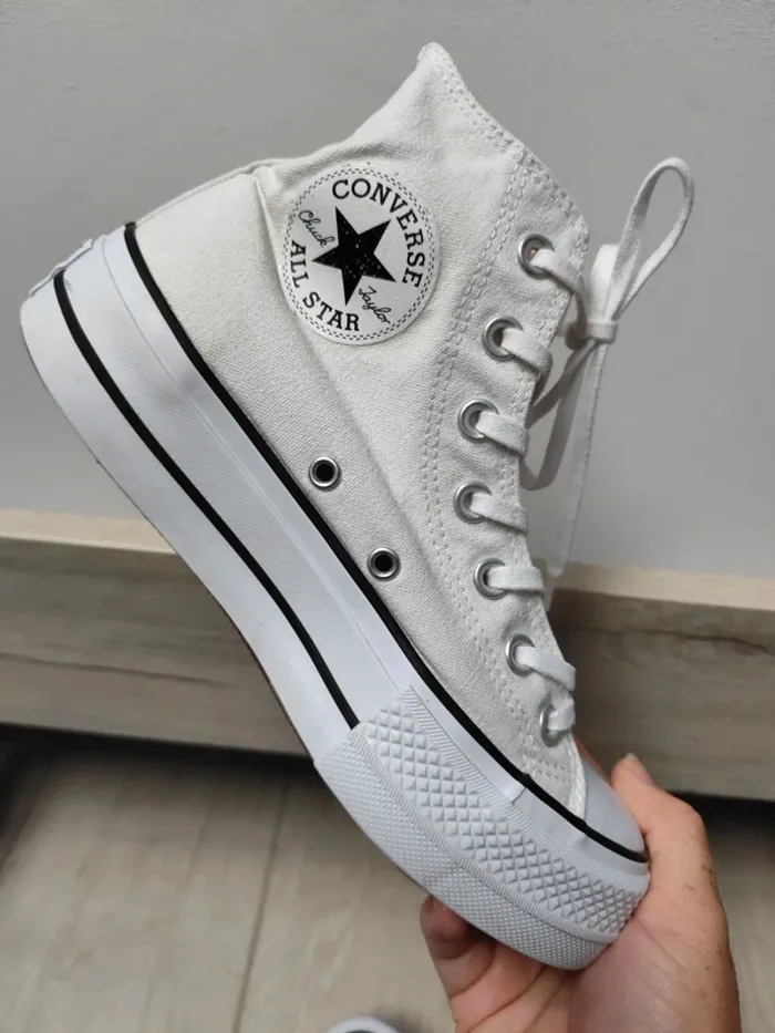 Converse plateforme blanche - photo numéro 5