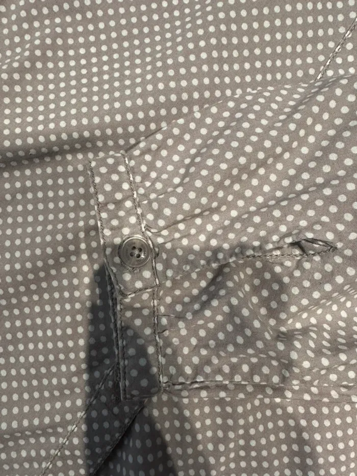 Chemise à pois taupe/gris Street One – taille FR 42 manches longues - photo numéro 4