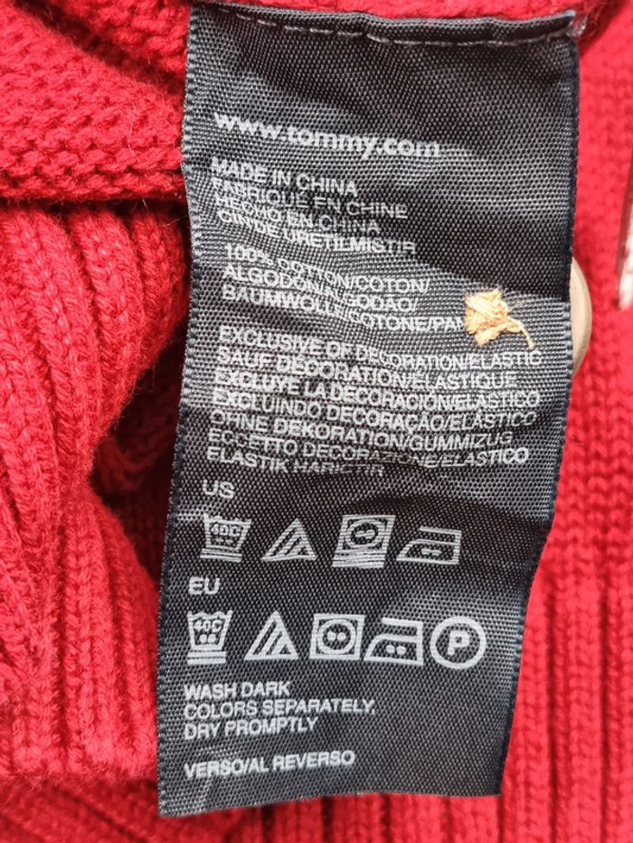 Pull col châle Tommy Hilfiger rouge XS Hommes - photo numéro 7