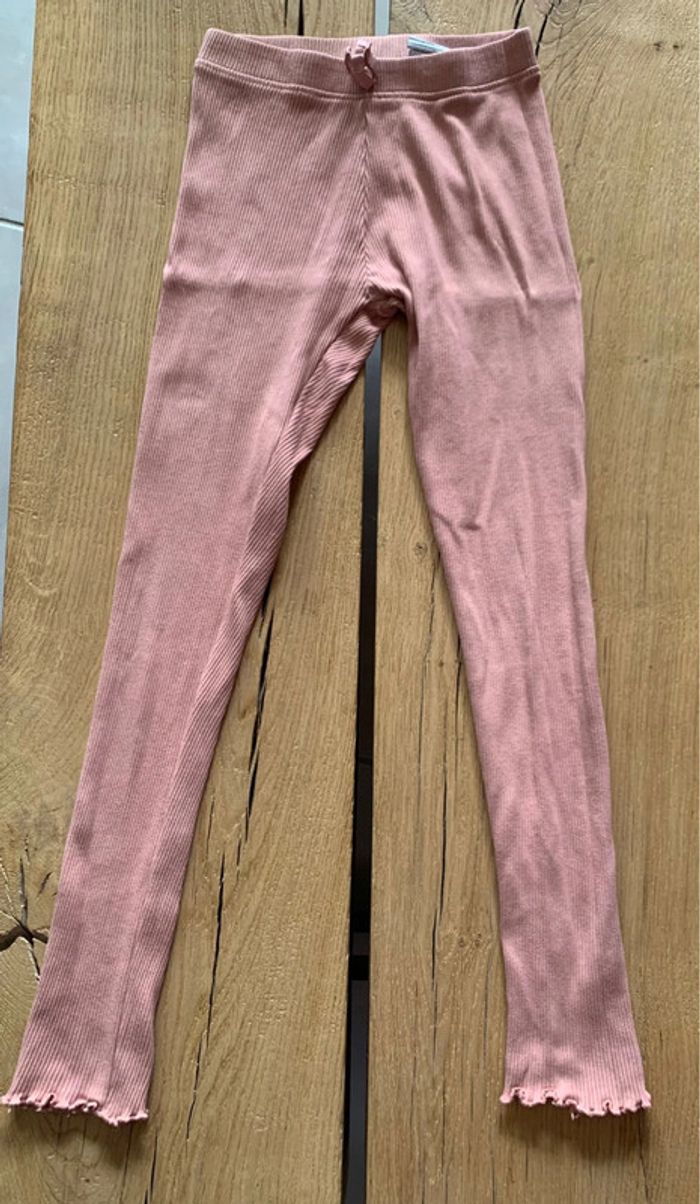 Legging rose poudré effet côtelé fille 10 ans (138/143) Kiabi