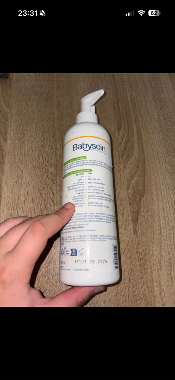 Gel lavant bébé Bio – soin doux 2 en 1 corps et cheveux 👶🌿 - photo numéro 2