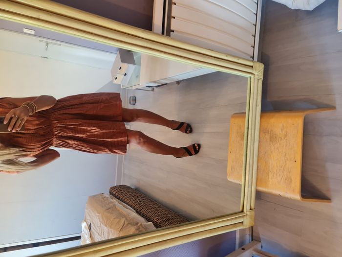 Robe classe couleur rouille Mango Taille 34 - photo numéro 7