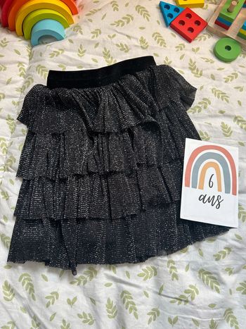 jupe à volant en tulle noir et paillettes 6 ans kiabi