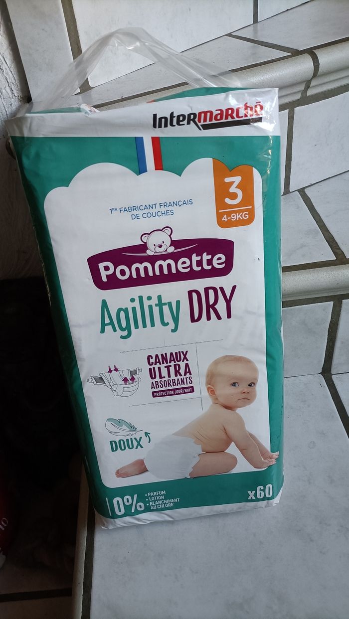 Paquet de couches bébé pommette 4/9 kg