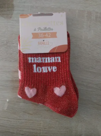 Chaussettes à paillettes rouge Maman Louve